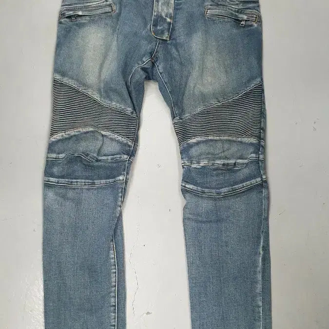 [BUNJANG] Balmain Biker Jeans Light Blue / 발망 바이커진 36 라이트 블루