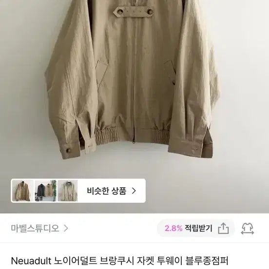 [BUNJANG] Noierdeult Brancusi Two-Way Blouson Jumper / 노이어덜트 브랑쿠시 투웨이 블루종 점퍼