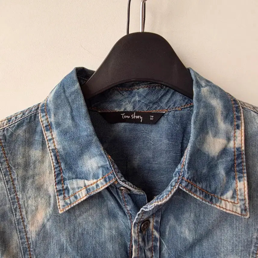 [BUNJANG] Vintage Wash Denim Shirt / F/빈티지 나염 데님셔츠