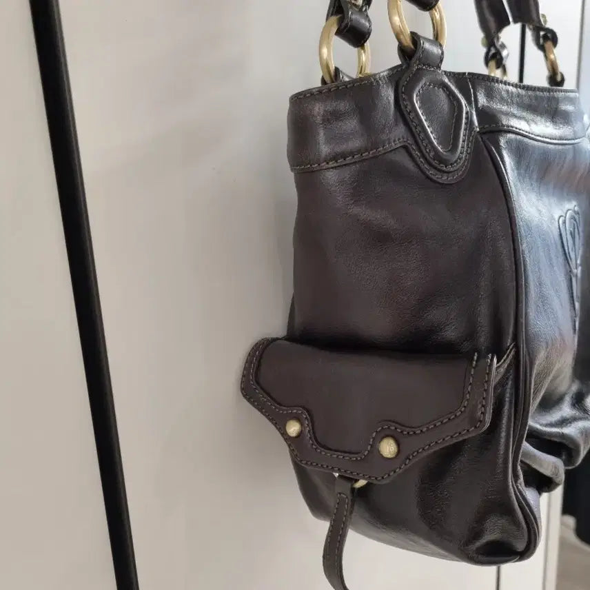 [BUNJANG] Louis Quatorze Brown Leather Shoulder Bag / 루이까또즈 브라운 가죽 숄더백