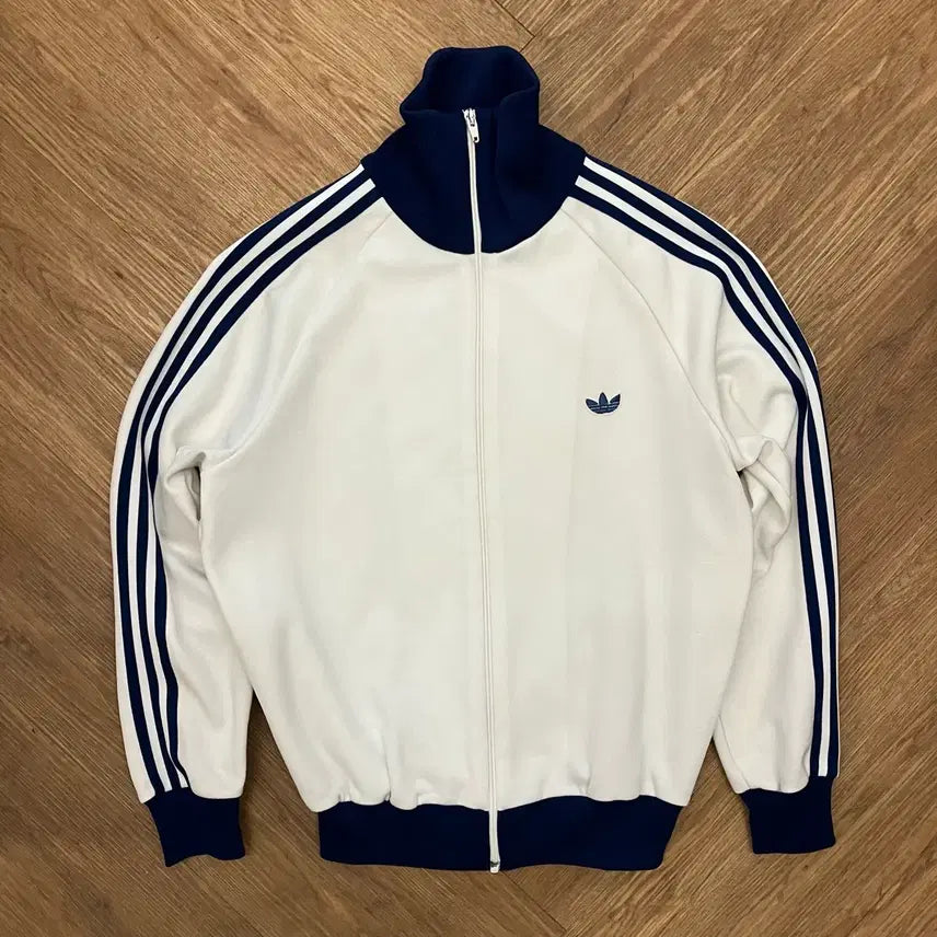 [BUNJANG] Adidas 80s West German Track Jacket White/Blue / N121 80s 서독제 아디다스 져지 흰파