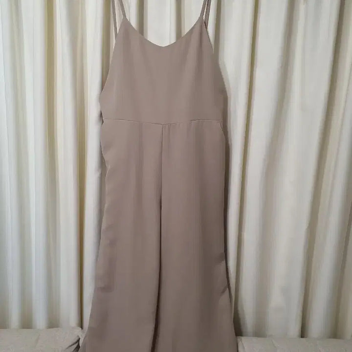[BUNJANG] Ash Beige Sleeveless Jumpsuit / 베이지 뷔스티에 점프수트