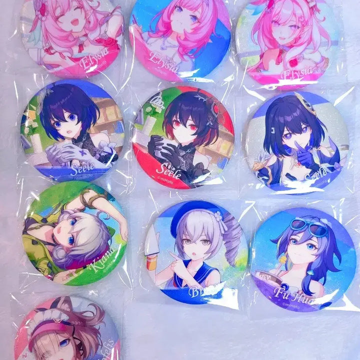 [BUNJANG] Honkai Impact 3rd Pardofelis Seele Elysia Can Badge Bundle Set / 붕괴3rd 파르도 제레 엘리시아 브로냐 키아나 후카 캔뱃지 일괄