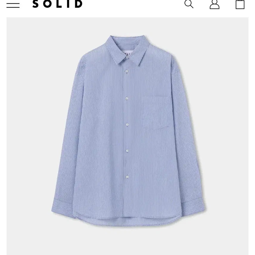 [SOLD OUT] 솔리드옴므 26SS 블루 나일론 스트라이프 셔츠 50사이즈 판매