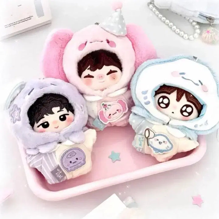 [BUNJANG] 10cm Plush Doll Clothes Set - Blueberry &amp; Grape Fruit (Purple) / 10cm 인형옷 솜인형옷 누이 의상 세트 블루베리 포도 과일 보라