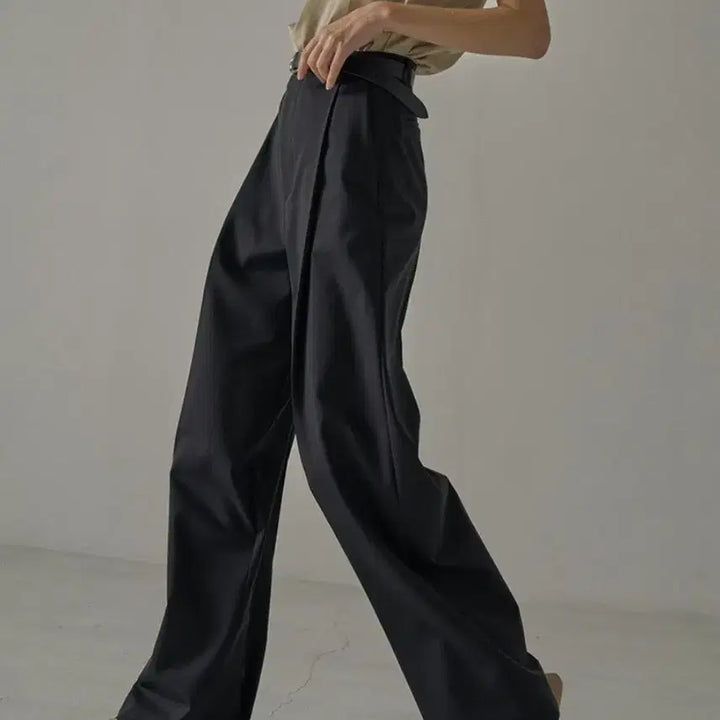 [BUNJANG] Facade Pattern Summer Wool Wide Pants Black XS / (급처 할인)파사드패턴 썸머울 와이드 팬츠 블랙 xs