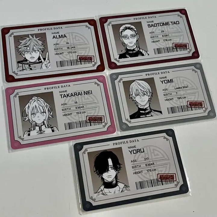 [BUNJANG] AlMA Tao Yomi Yoru Profile Cart Set / 극락가 프로필 카트 4장 1세트 타오 네이 요미 요루 일괄