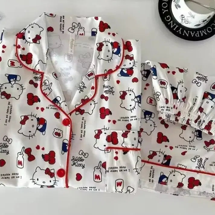 [BUNJANG] Hello Kitty Ribbon 3-Piece Pajama Set / 리본 헬로키티 3종세트 잠옷