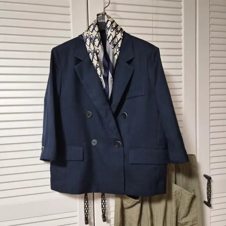 [BUNJANG] Navy Double-Button Blazer Jacket / 네이비 블레이저/자켓