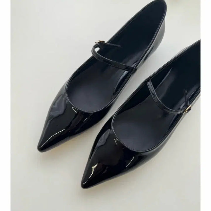 [BUNJANG] Glossy Mary Jane Flats 2cm (Size 230) / [230]새상품 유광 메리제인 플랫 2cm
