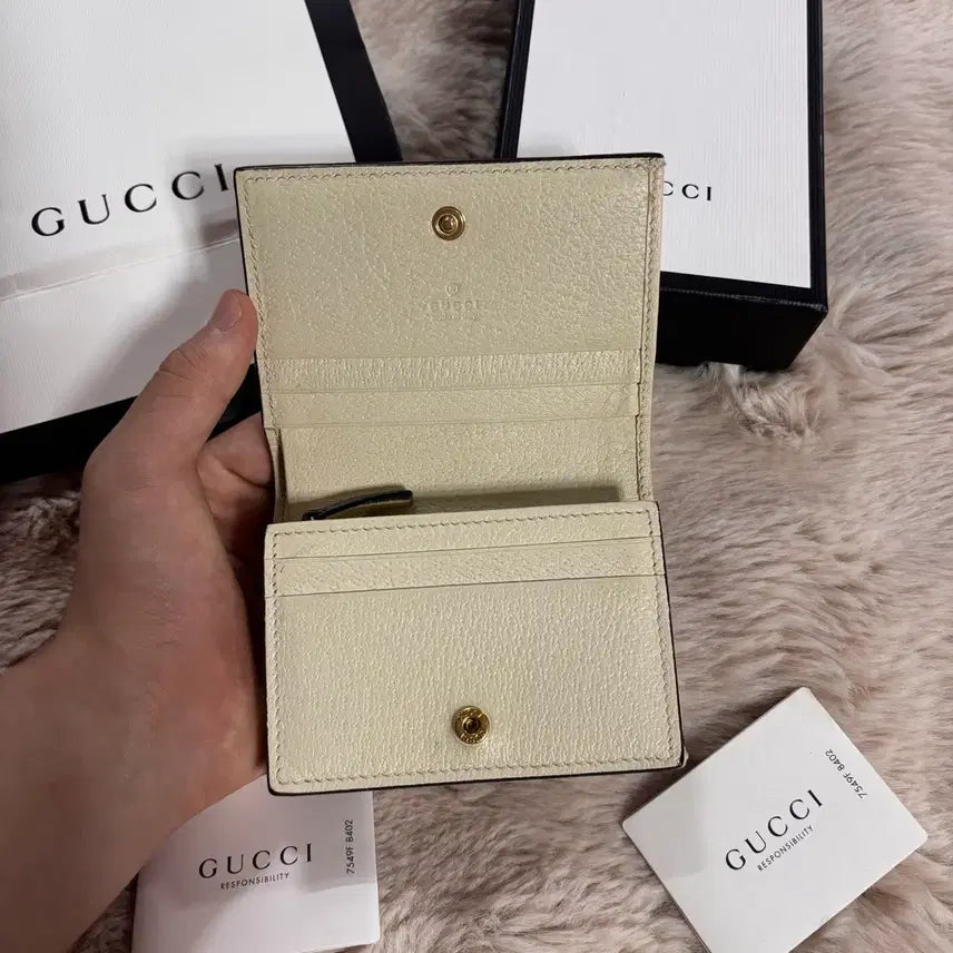 [BUNJANG] Gucci Ophidia Tri-Stripe Wallet Ivory / [정품] 구찌 오피디아 반지갑 아이보리 삼선
