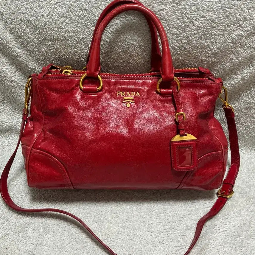 [BUNJANG] Prada Vitello Shine Tote Bag Red / (정품)프라다 비텔로 샤인 토트백 레드