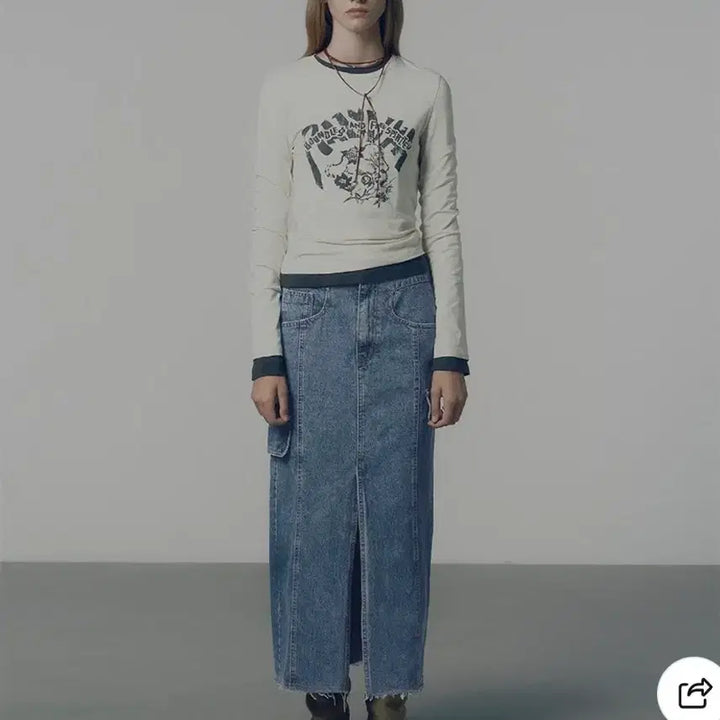 [BUNJANG] RAVE Denim Long Skirt / 레이브 데님 롱스커트