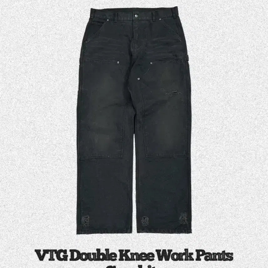 [BUNJANG] Qap Vintage Double Knee Work Pants Graphite / (2) qap 빈티지 더블니 워크 팬츠 그라파이트