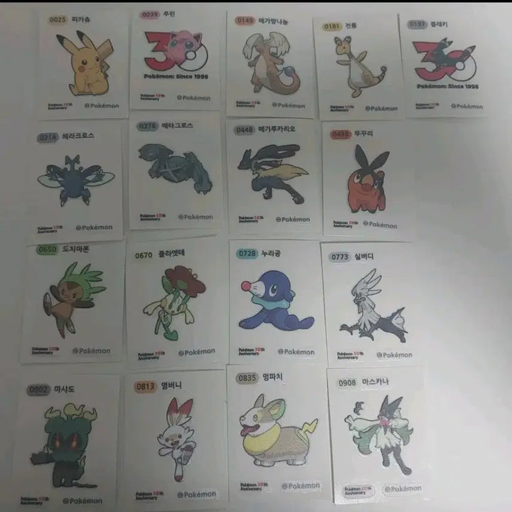 [BUNJANG] Pokemon Stickers (B Dap Friends Sticker) / 포켓몬 띠부실 판매 /마스카나, 파치리스, 물짱이, 뚜꾸리, 플라엣테