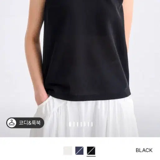 [BUNJANG] TIME by TIMELESS Two-Way Sleeveless Top - Black / 한섬 타임 투웨이 슬리브리스 블랙 새상품