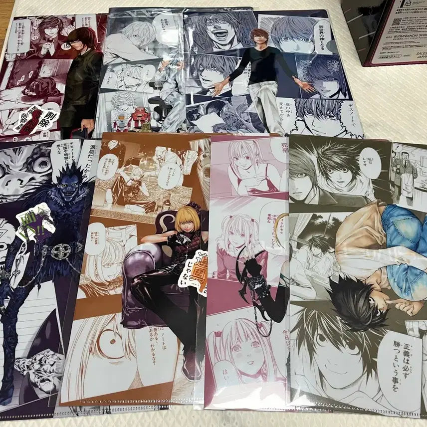 [BUNJANG] Death Note Kuji D Prize Clear File &amp; Sticker Bundle Set (7 Types) / 데스노트 쿠지 D상 클파,스티커 7종 일괄판매