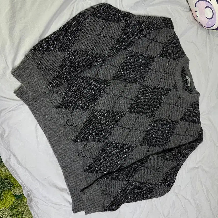 [BUNJANG] Bellie Argyle Knit Sweater / 벨리에 아가일 니트