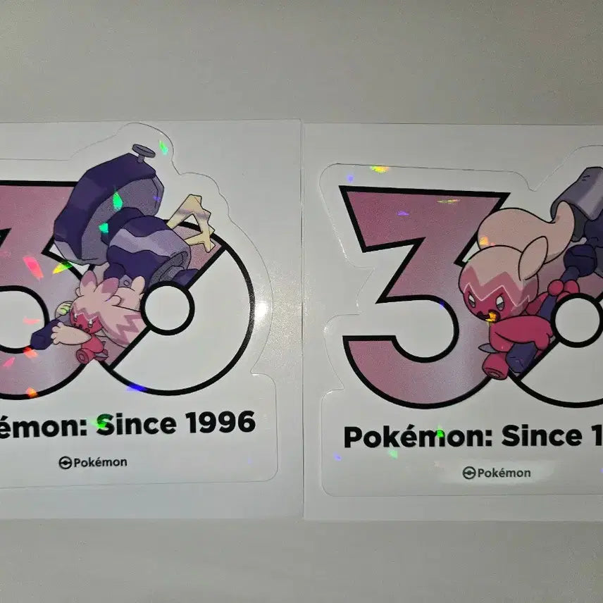 [BUNJANG] Pokemon 30th Anniversary Logo Duduri Jjang Hologram Sticker Set (2 Types) / 포켓몬 30주년 로고 두두리짱 2종 홀로그램 스티커 판매합니다.