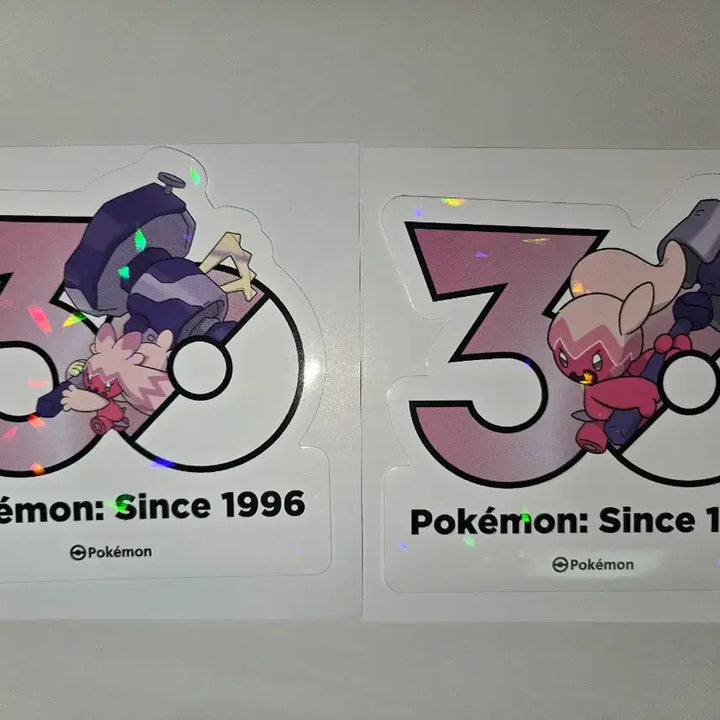 [BUNJANG] Pokemon 30th Anniversary Logo Duduri Jjang Hologram Sticker Set (2 Types) / 포켓몬 30주년 로고 두두리짱 2종 홀로그램 스티커 판매합니다.