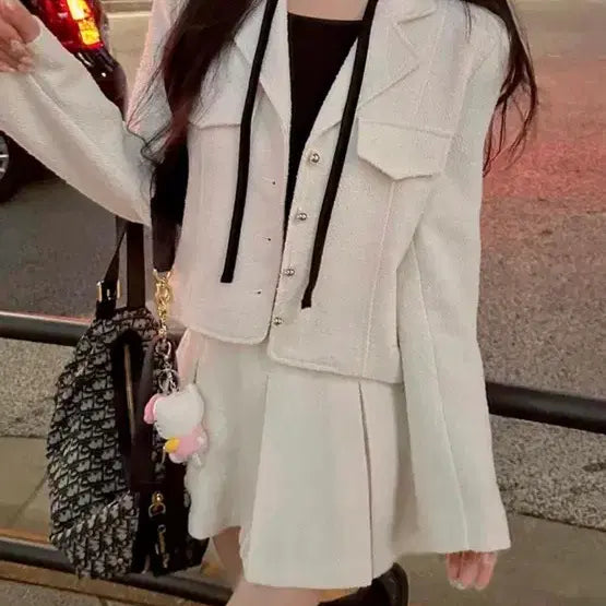 [BUNJANG] Meiyoon Taylor Tweed Jacket Ivory M / 새상품)메이윤 테일러 트위드 자켓 아이보리 M