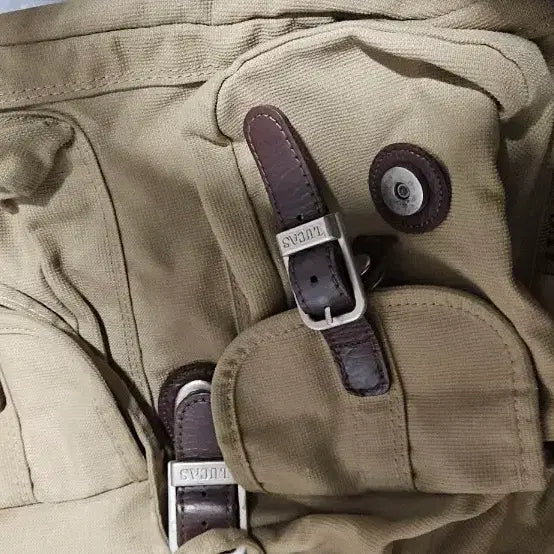 [BUNJANG] Lucas Y2K Two-Pocket Backpack Beige / 루카스 LUCAS 투포켓 백팩 Y2K 베이지