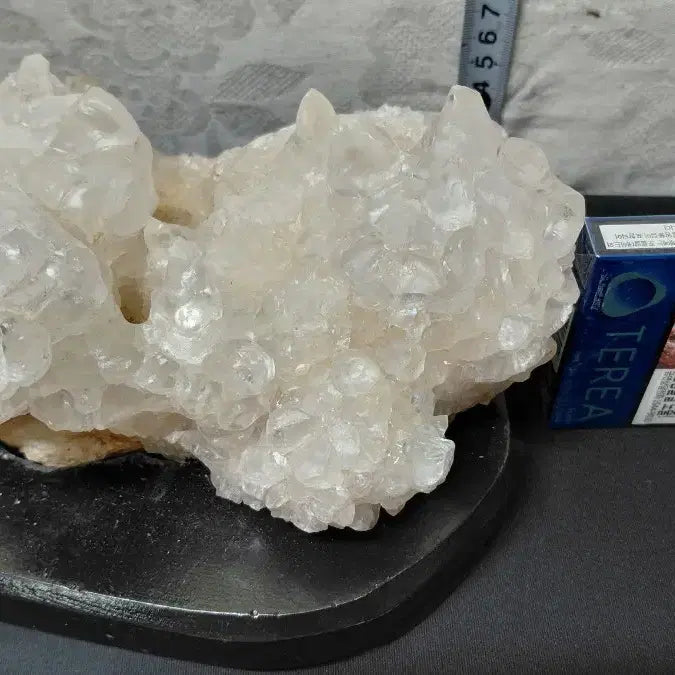 [BUNJANG] Natural Stalactite White Crystal Cluster with Stand / 천연원석 종유석백수정 결정 좌대포함