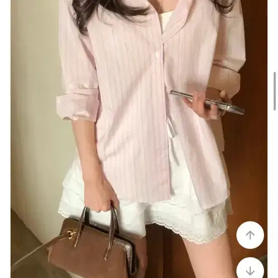 [BUNJANG] Pink Stripe Shirt / 핑크셔츠 핑크스트라이프셔츠 여름셔츠