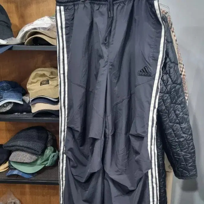 [BUNJANG] Adidas Black Wide Training Pants XL / ADIDAS 검정색 와이드 트레이닝팬츠 XL(34)