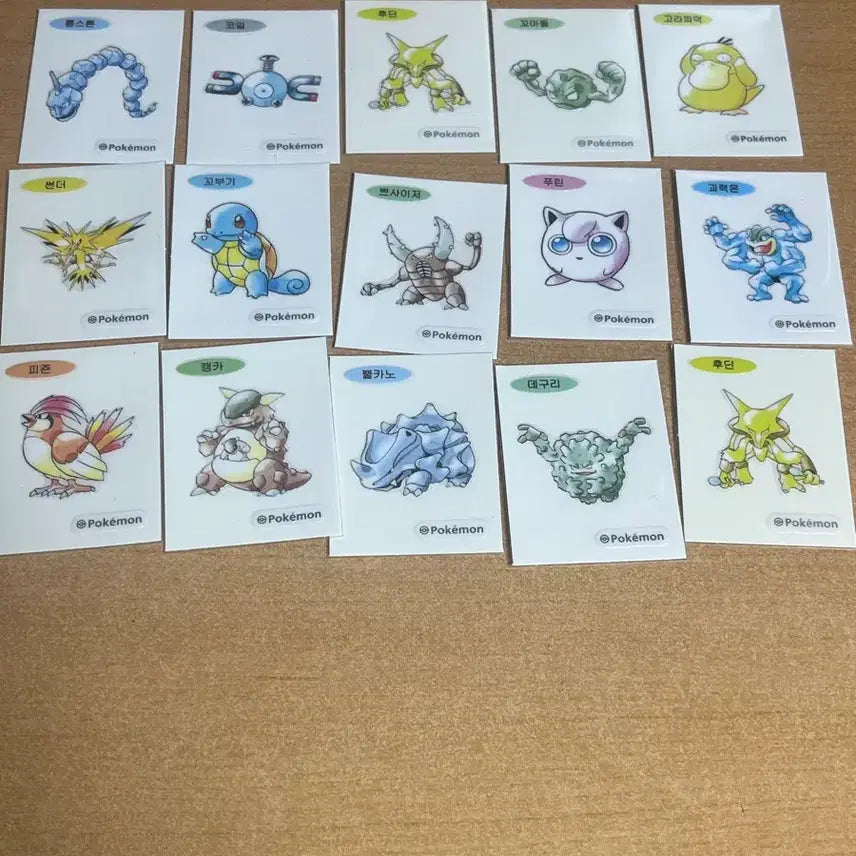 [BUNJANG] Pokemon 30th Anniversary Artwork Stickers (15 pcs Bundle Set) / 포켓몬 30주년 아트웍 띠부씰 15개 일괄