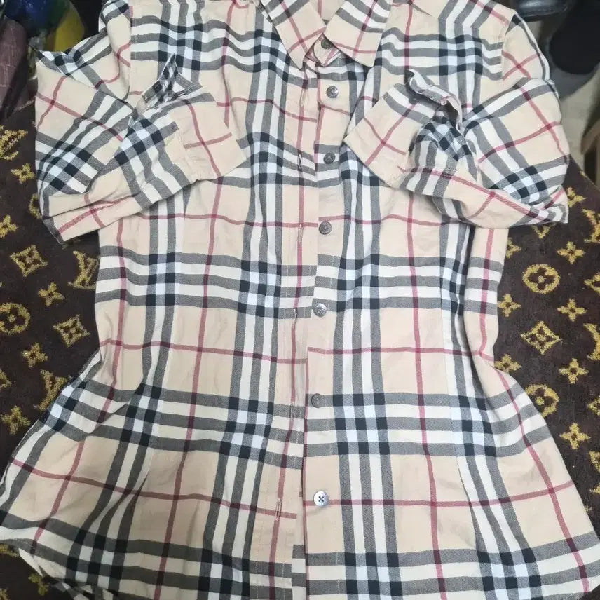 [BUNJANG] Burberry Check 7-Sleeve Shirt / 버버리 체크 7부 셔츠