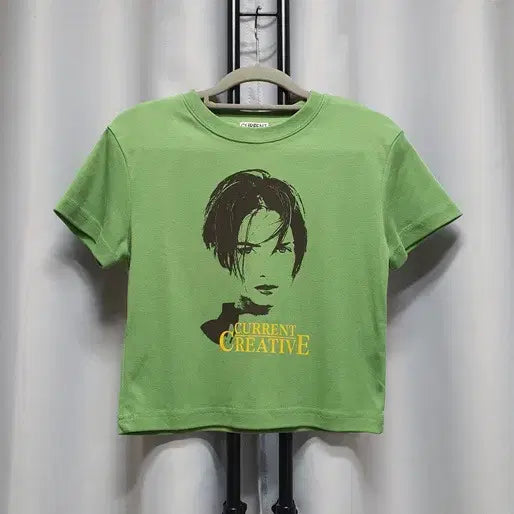 [BUNJANG] CURRENT Crop Short-Sleeve T-Shirt / CURRENT 커렌트 크롭 반팔 티셔츠