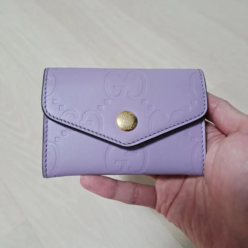 [BUNJANG] Gucci GG Leather Lavender Card Wallet / [100%/정품] 구찌 GG 레더 라일락 카드지갑