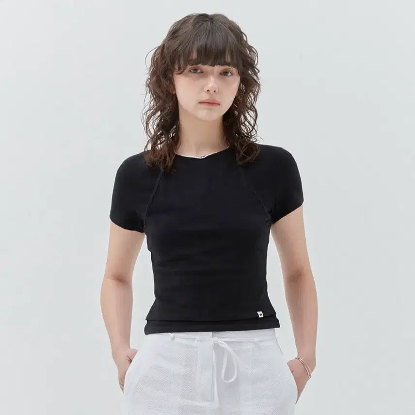[BUNJANG] Kirsh Plain Double Layered T-Shirt / 키르시 레이어드 티셔츠