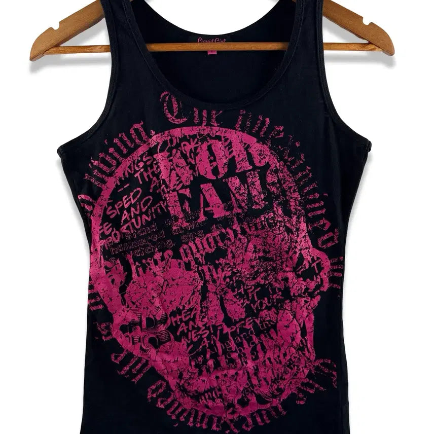 [BUNJANG] Punk Skull Print Sleeveless Top / JPN 펑크 스컬 프린팅 슬리브리스3337