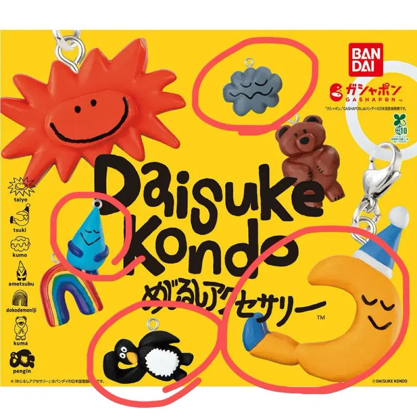 [BUNJANG] Daisuke Kondo "Megirushi" Gacha 4-Piece Bundle Set / (일괄) 다이스케 콘도 메지루시 가챠 Daisuke Kondo