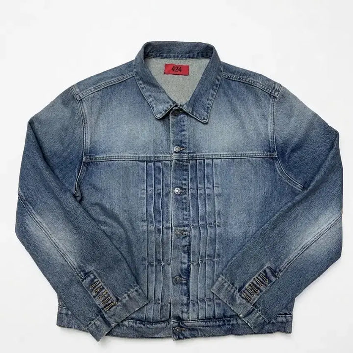 [BUNJANG] 424 Indigo Washing Denim Trucker Jacket / 424 인디고 워싱 데님 트러커 자켓
