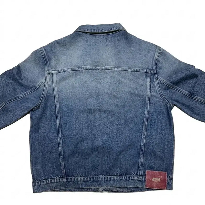 [BUNJANG] 424 Indigo Washing Denim Trucker Jacket / 424 인디고 워싱 데님 트러커 자켓