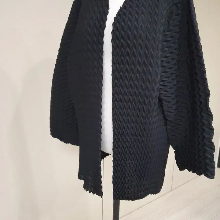 [BUNJANG] Black Pleated Jacket / 블랙 플리츠 주름 자켓