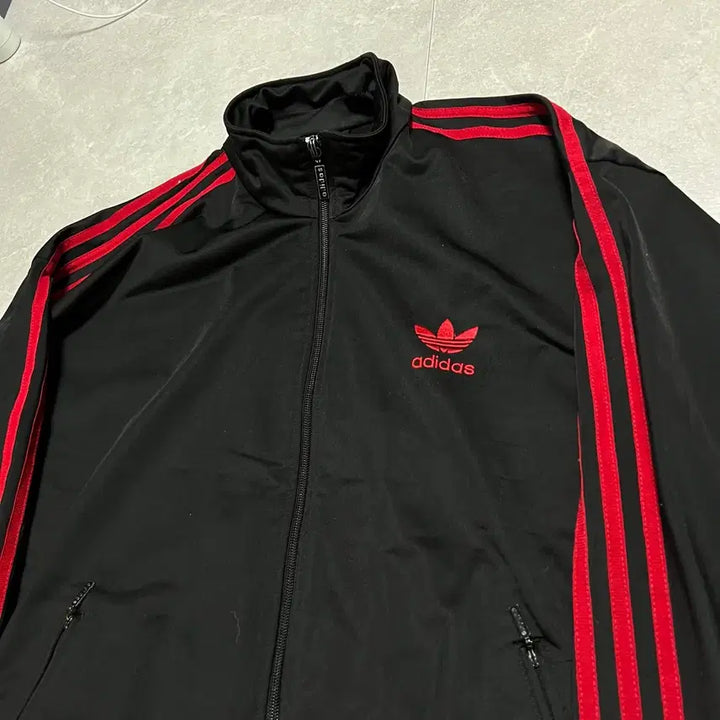 [BUNJANG] Adidas 90s Firebird Track Top Jersey / [100/L] 90s 대장급 아디다스 파이어버드 검빨 트랙탑 져지 트레이