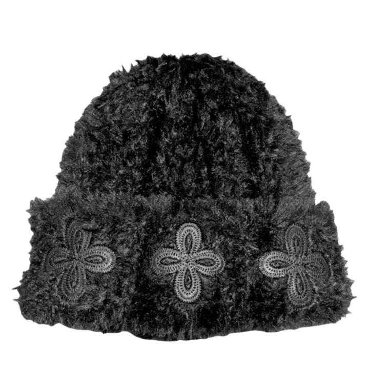 [BUNJANG] Surgical Leather Patch Fur Beanie Black / [OS] 써저리 레더 패치 퍼 비니 블랙