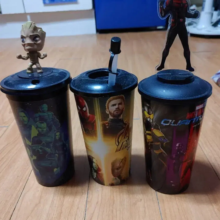 [BUNJANG] Marvel Avengers Figure Tumbler 3-Set Bundle / 마블 어벤져스 피규어 텀블러 3종 세트 일괄 판매