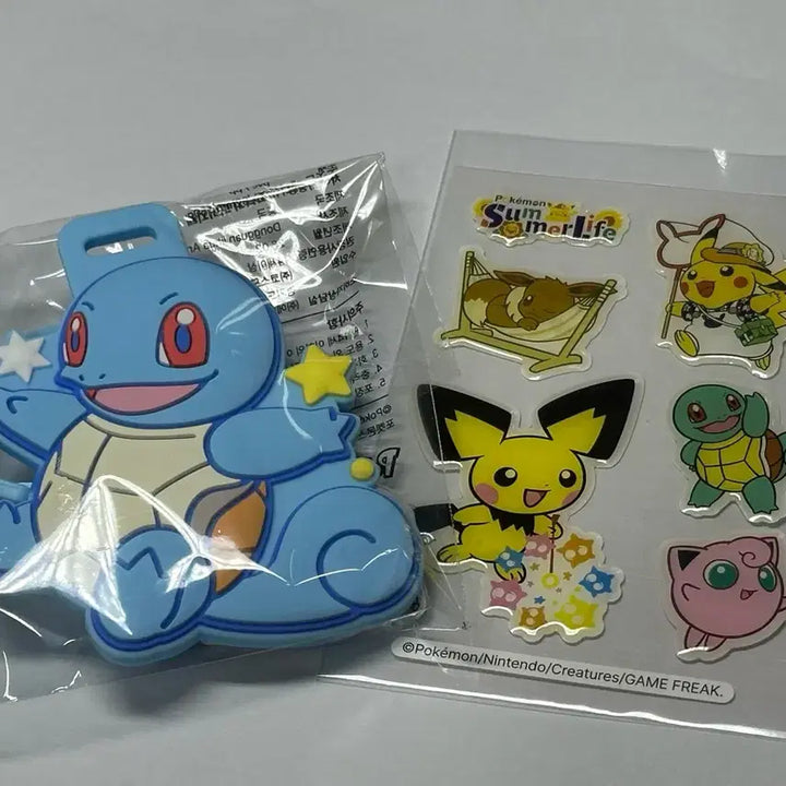 [BUNJANG] Pokémon Pikachu Villain Costume Pouch, Squirtle Luggage Tag, and Sticker Set / 올리브영 포켓몬 피카츄 빌런 코스튬 파우치, 꼬부기 러기지택, 스티커