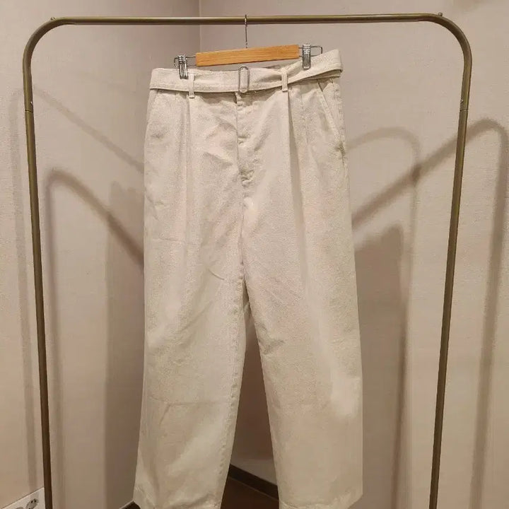 [BUNJANG] Recto Belt Wide Pants Ivory / 렉토 벨트 와이드 팬츠 아이보리