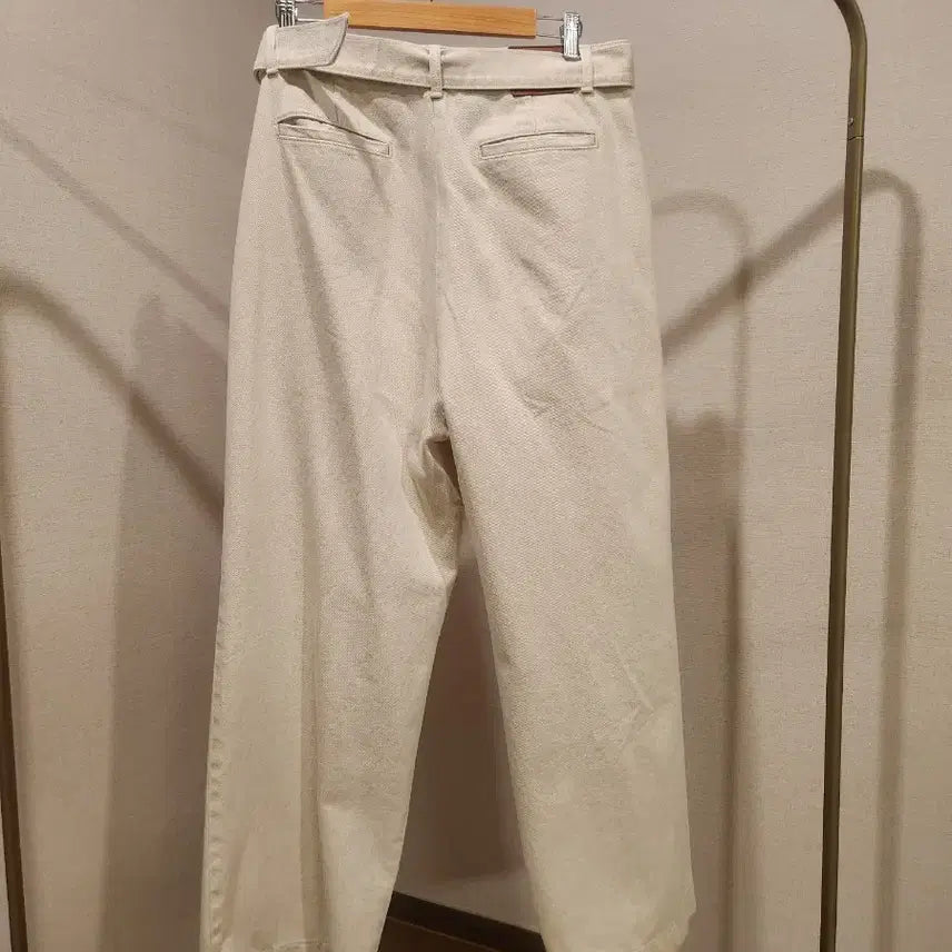 [BUNJANG] Recto Belt Wide Pants Ivory / 렉토 벨트 와이드 팬츠 아이보리