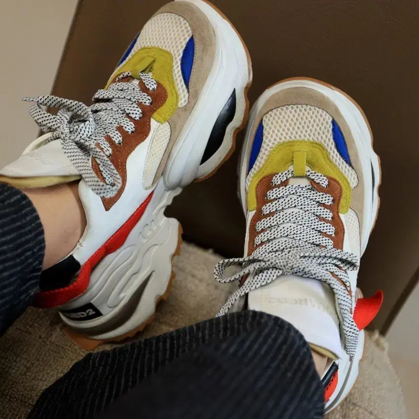 [BUNJANG] Dsquared2 6cm Height Increasing Chunky Sole Leather Mesh Suede Sneakers / 묵직하게 올려주는 6cm 디스퀘어드2  40