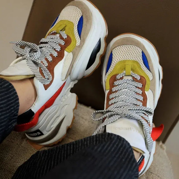 [BUNJANG] Dsquared2 6cm Height Increasing Chunky Sole Leather Mesh Suede Sneakers / 묵직하게 올려주는 6cm 디스퀘어드2  40