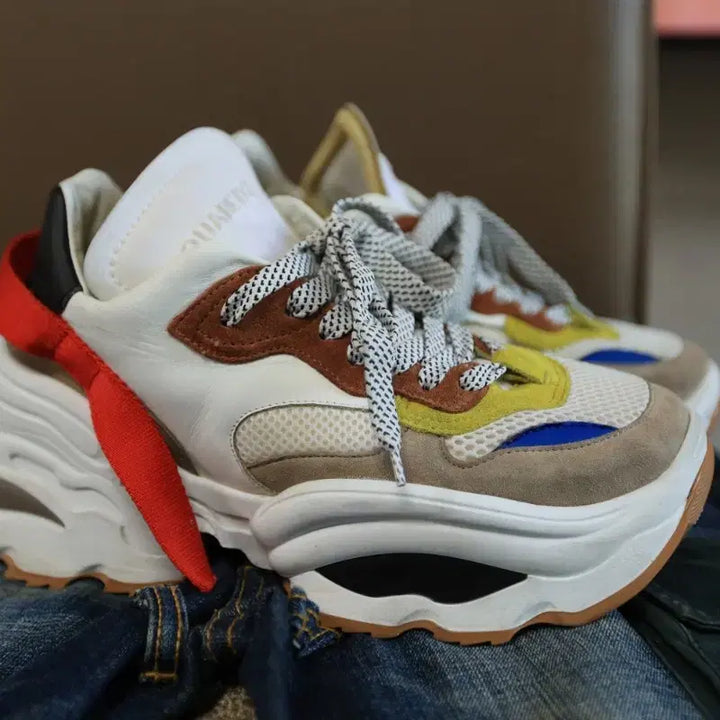 [BUNJANG] Dsquared2 6cm Height Increasing Chunky Sole Leather Mesh Suede Sneakers / 묵직하게 올려주는 6cm 디스퀘어드2  40