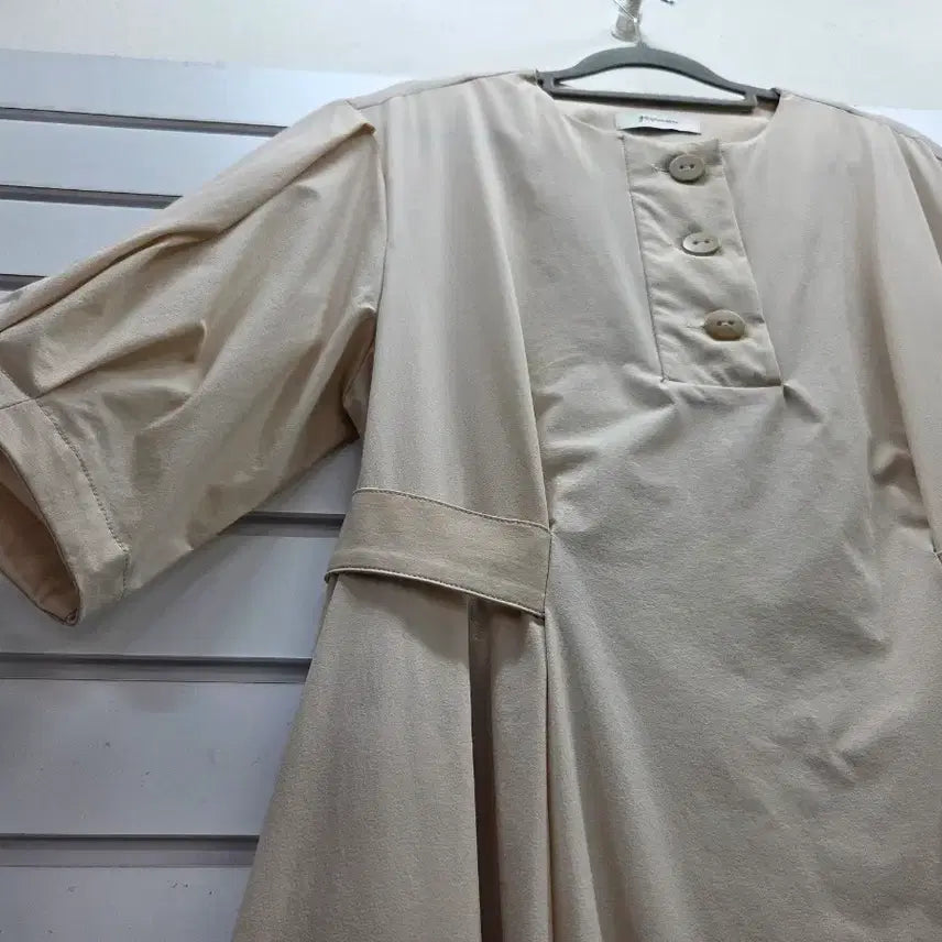 [BUNJANG] Beige Linen Long Dress / 연베이지 바스락원단 롱원피스 66/보물찾기천사