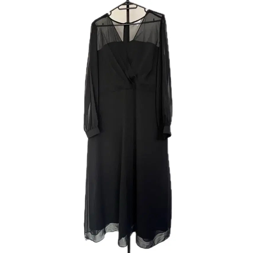 [BUNJANG] Black See-through Long Dress / 블랙 시스루 롱 원피스